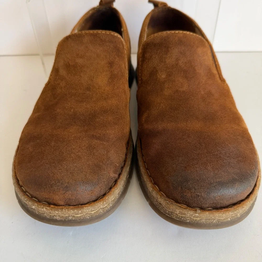 Born Leather Slip On Loafers 11 Brown Casual Comfort‎ Cottage Rustic Normcore